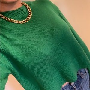 Cropped Green Tophop Sweater